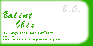 balint obis business card